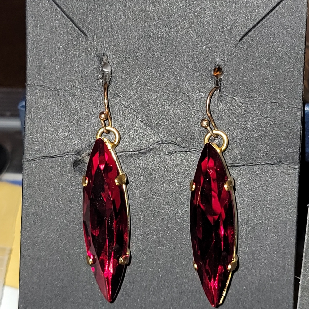 Ruby Crystal Earrings